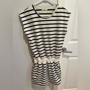 JK Agent black and ivory stripe dress, size small